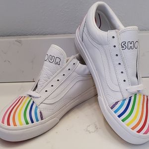 Vans Flour Shop Old Skool Rainbow/white Amirah Kassem  #00497617 Women7. 5Men 6